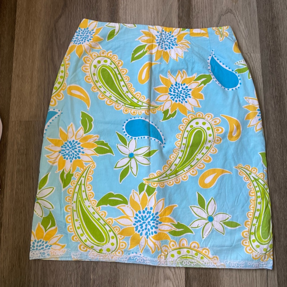 Lilly Pulitzer White Label Paisley floral printed women’s skirt size 2